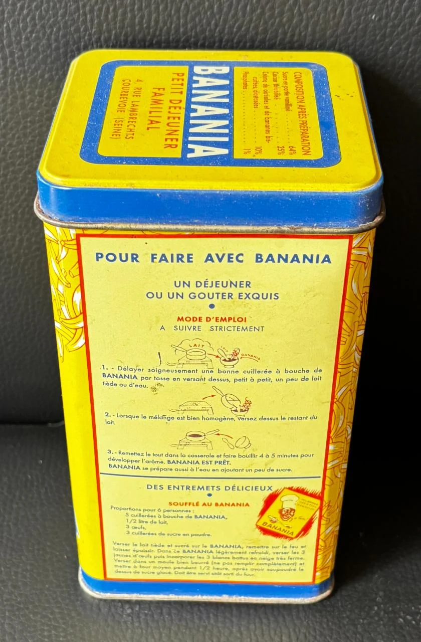 ❂ Former BANANIA Metal Box "Family Breakfast" - Lithographed Tinplate – photo 3